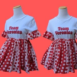 Handmade, Upcycled Archie's Team Veronica T-Shirt Dress Size S